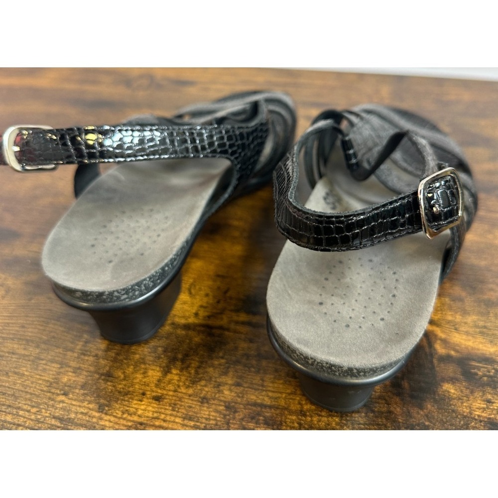 SAS Allegro Comfort Crocodile Embossed Leather Sandals Made in USA Size 10 W - Picture 7 of 15